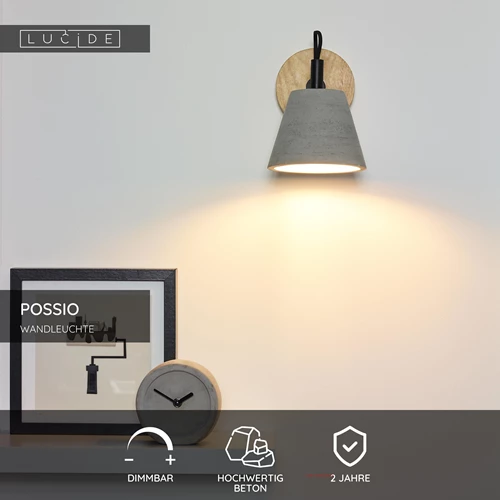 Lucide POSSIO - Wandleuchte - 1xE14 - Grau - USP